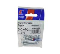 Forgefix Vis Pozi multi-usages CSK ST ZP 5 x 40 mm ForgePack 10, utilisées dans tous les métiers, y compris la menuiserie, l'électricité et la plomberie