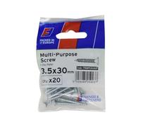Forgefix Vis Pozi multifonction CSK ST ZP 3,5 x 30 mm ForgePack 20, la tête fraisée est conçue pour s'enfoncer au ras des substrats pour laisser une finition de surface lisse.