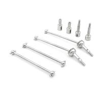 Forgekael Arbre d'entraînement en métal Chien d'essieu osseux différentiel Tasse Compatible avec 144001 124018 124019 RC Cars PIÈCES DE Modification Avant et arrière(Silver)