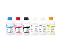 Forgekael d'encre DTF 250ML, 6 pièces, Film Pet à Transfert Direct, Compatible avec 1BK 1C 1M 1Y 2WH