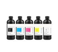 Forgekael Encre 500ML X 5 pièces, Compatible avec Les Fournitures d'imprimante, tête d'impression DX4 DX5 DX6 DX7 pour Jet d'encre à Plat Roland Mutoh(5PCS-Hard-KCMYW)