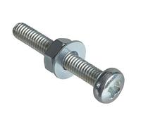 ForgePack Lot de 20 vis à métaux avec écrous et rondelles M3 x 20 mm Plaqué zinc