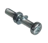 ForgePack Lot de 8 vis pour machine avec écrous et rondelles M5 x 30 mm Plaqué zinc