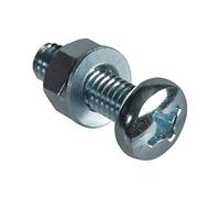 ForgePack Lot de 8 vis pour machine avec écrous et rondelles M6 x 20 mm Plaqué zinc