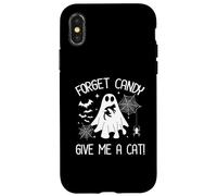 Forget Candy Give Me A Cat Funny Boo Ghost Tenant Un Chat Noir Coque pour iPhone X/XS
