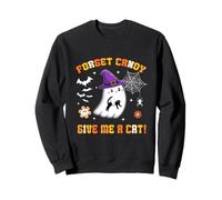 Forget Candy Give Me A Cat Groovy Ghost Tenant Un Chat Noir Sweatshirt