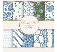 Forget Me Not Blue Flower Scrapbook Paper Pad: 20 Double Sided Craft Paper For Card Making, Origami & DIY with hand drawn pattern for craft