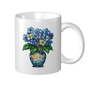 Forget-Me-Not in Vase Tasse à café élégante en céramique pour la maison et le bureau 325 ml