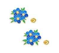 Forget Me Not Pin Badge Blue Flower Enamel Brooch, Clothes, Schoolbag Decorations (2, A)
