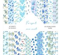 Forget me not Scrapbook Paper: | Forget me not Craft Paper | 8.5 x 8.5 inch | Forget me not Themed Patterns | 40 patterned double sided sheets (20 designs) |