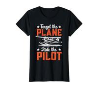 Forget The Aviator Ride The Pilot Aviator Lover Aviator Sky T-Shirt Graphique avec Valeur, Femme, Noir, XL