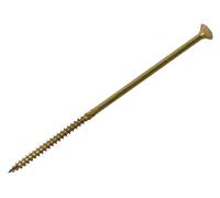 Forgfix Spectre Vis à bois compatible PZ CSK ZYP 8,0 x 250 mm Boîte 50, finition passivée jaune zinc pour une excellente résistance à la corrosion