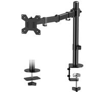 FORGING Mount Support Ecran PC Support Moniteur Ordinateur Ecran LCD/LED de 13-32 Pouces, Bras Écran PC Simple, Capacité de Charge 10KG, Réglable en Hauteur Inclinable et Pivotant VESA 75/100mm-Noir