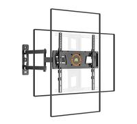 FORGING MOUNT Support Mural TV à Extra Longue, Portée 550mm, 26-65 Pouces | Support TV Mural Orientable 180° VESA 400x400mm jusqu 40kg Support TV Pivotant Inclinable Fixation Murale TV Paysage Portrait