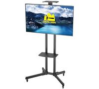 FORGING MOUNT Support TV sur Pied avec roulettes pour Télévisions de 32-75 Pouces jusqu'à 50 kg, Conception à Double Support, Pied TV Réglable en Hauteur, Max VESA 600x400 mm, Hauteur Max. 1720 mm