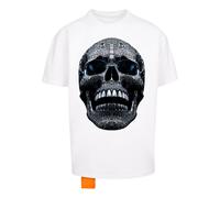 Forgotten Faces T-Shirt 'Diamond Skull' bleu / gris / noir / blanc, Taille M