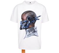 Forgotten Faces T-Shirt 'The Mask' bleu / gris argenté / noir / blanc, Taille S
