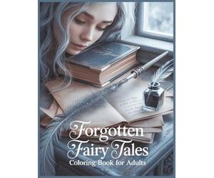 Forgotten Fairy Tales Coloring Book for Adults: 60 Grayscale Romantic Storybook Scenes: Enchanted Objects, Magical Forests and Vintage Fairy Tale Art Illustrative Pages