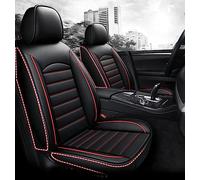 ForGue Cuir Ensembles de Housses de Siège pour Citroen C3 Aircross C4 Aircross C5 Aircross Lavable Classiques Avant et Arrière Siège Accessoire Interieur Voiture,Black and Red