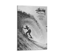 ForGue Stussy Poster esthétique sur toile pour chambre à coucher, salon style rétro avec cadre 40 x 60 cm