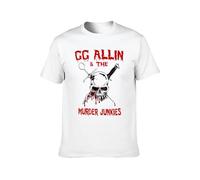 ForGueJID Men's Summer T-Shirt GG Allin and The Murder Junkies Comfortable Fabrics to accompany You All Summer White XL