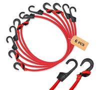 Forhandy 6 Pièces Tendeurs Elastique avec Crochets, Tendeur Elastique Réglables 80 cm, Sangle Bagages Elastique Our Vélos, Camping, Sécurisation de Chargement