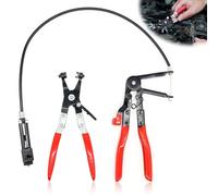 Forhandy Lot de 2 pinces pour colliers de serrage à ressort, avec col droit, fonction de verrouillage à cliquet, pince à collier de serrage pour voiture pour enlever et installer