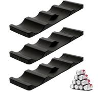 Forhandy Lot de 3 porte-bouteilles pour réfrigérateur - Antidérapants - Empilables - Pliable - Pour le stockage de bière, de boissons, d'eau minérale (noir)