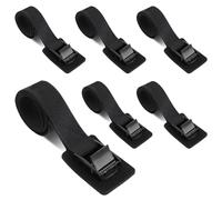 Forhandy Lot de 6 sangles d'arrimage courtes noires avec rembourrage - Extra grande capacité de charge - Sangle de fixation réglable avec boucle de serrage pour coffre de toit, moto, kayak (0,5 m x 25