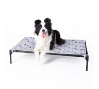 Forher Lit surélevé avec cadre en métal pour chien et chiot, facile à nettoyer, maille respirante, utilisation en intérieur et en extérieur, voyage, camping, lit pour animal de compagnie hors du sol,