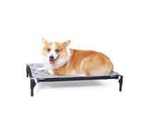 Forher Lit surélevé avec cadre en métal pour chien et chiot, facile à nettoyer, maille respirante, utilisation en intérieur et en extérieur, voyage, camping, lit pour animal de compagnie hors du sol
