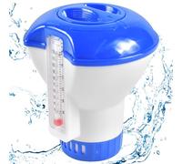 Forhome 5 Pouces Grand doseur à Flotteur, Doseur de Chlore avec thermomètre 20-200g, Chlore & Brome en pastilles Réservoir réglable, Accessoires de Piscine pour Grandes et Petites piscines Jacuzzi