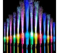 Forhome Bâtons Lumineux Colorés en Fibre de Verre 12 PCS Bâtons LED Lumineux, Multi-lumière Modes, Jouets de Carnaval de Pâques pour les Fêtes, les concerts, Noël, Clubs, Fêtes d'enfants, Mariage
