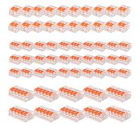 Forhome Connecteur électrique, 60 Pièces Rapide Connecteur de Fil de Câble avec 30 pcs 3 Entrées, 20 pcs 2 Entrées, 10pcs 5 Entrées pour Fils Solides, Toronnés et Flexibles