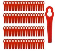 ForHome Lot de 100 Lames en Plastique Rechange pour Jardin pelouse Tondeuse Accessoires, Longueur 83mm (Rouge)