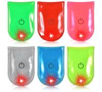 Forhome Lot de 6 bandes réfléchissantes à LED - 2 modes - 4 LED - Réflecteurs - Pour cartable, sac à dos, randonnée, course à pied, jogging