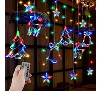 Forhome Rideau Lumineux de Noël, Decoration Noel Lumineuse Interieur, Rideau de Lumière, pour Décoration de Noël, Fête, Mariage, Maison, Jardin