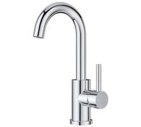 FORIOUS Robinet avec Bonde de Vidage pour Salle de Bain/Cuisine, Pivotant à 360°, Mitigeur pour Eau Chaude/Froide, en Acier Inoxydable, Facile à Installer pour Lavabo, Petite Cuisine, Camping-car