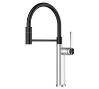 FORIOUS Robinet Cuisine, Mitigeur Cuisine à Arc Élevé, 2 modes de pulvérisation, Robinetterie de Cuisine pivotant à 360°, Economie d'énergie, Poignée Unique pour l'Eau Chaude et Froide, Chrome Poli