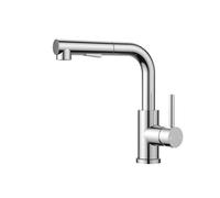 FORIOUS Robinet Cuisine, Mitigeur Cuisine Extractible avec Douchette, Robinet d'évier, Mitigeur en Acier Inoxydable en Forme de L, 2 Modes, Rotation 360°, Hauteur du Bec 210mm, Chrome Poli