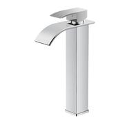 FORIOUS Robinet de Salle de Bain, Mitigeur Lavabo Cascade pour Avec une Hauteur de Bec de 220 MM, Économiseur D'eau et D'énergie,Chromé.