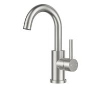 FORIOUS Robinet Salle de Bain/Cuisine Pivotant à 360°, Mitigeur Noir pour Eau Chaude/Froide avec Hauteur de 9,84'', Mitigeur en Acier Inoxydable Facile à Installer pour Salle de Bain,Camping-car