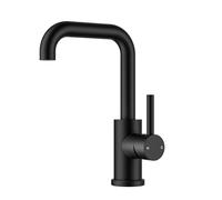 FORIOUS Robinet Salle de Bain/Cuisine Pivotant à 360°, Mitigeur Noir pour Eau Chaude/Froide,Mitigeur en Acier Inoxydable Facile à Installer pour Salle de Bain, Lavabo, Petite Cuisine, Camping-car