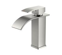 FORIOUS Robinet Salle de Bain, Mitigeur Lavabo Cascade Brossé | Hauteur de Bec de 110 MM, Économiseur d'Eau et d'Énergie, Mitigeur Pratique