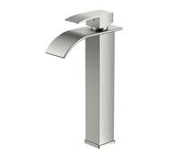 FORIOUS Robinet Salle de Bain, Mitigeur Lavabo Cascade Brossé | Hauteur de Bec de 220 MM, Économiseur d'Eau et d'Énergie, Mitigeur Pratique