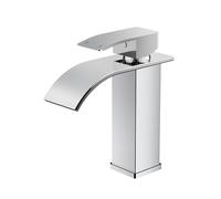 FORIOUS Robinet Salle de Bain, Mitigeur Lavabo Cascade Chromé | Hauteur de Bec de 110 MM, Économiseur d'Eau et d'Énergie, Mitigeur Pratique