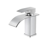 FORIOUS Robinet Salle de Bain, Mitigeur Lavabo Cascade Chromé | Hauteur de Bec de 80 MM, Économiseur d'Eau et d'Énergie, Mitigeur Pratique