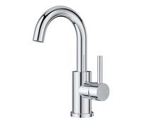 FORIOUS Robinet Salle de Bain Pivotant à 360°, Mitigeur pour Eau Chaude/Froide avec Hauteur de 175mm,Mitigeur en Acier Inoxydable Facile à Installer pour Salle de Bain, Lavabo,Chrome