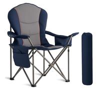 Foristrail Chaise de Camping surdimensionnée Robuste de 226,8 kg - Chaise Pliante Portable avec Sac Isotherme, Porte-gobelet et étui de téléphone étanche pour Adultes, Plage, randonnée, Jardin (Bleu