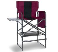 Foristrail Chaise de réalisateur de 76,2 cm de haut avec table d'appoint, chaise de camping pliante de 181,4 kg pour maquilleurs, événements en plein air, chaise pliable portable avec porte-gobelet et